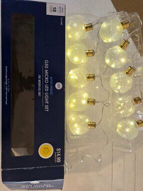 Hobby Lobby G50 Micro LED Light Set  10 string lights Battery Operated
